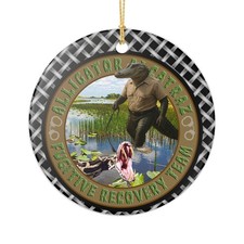 Alligator Alcatraz Fugitive Recovery Team 3" Ceramic Ornament Made In The USA Sh