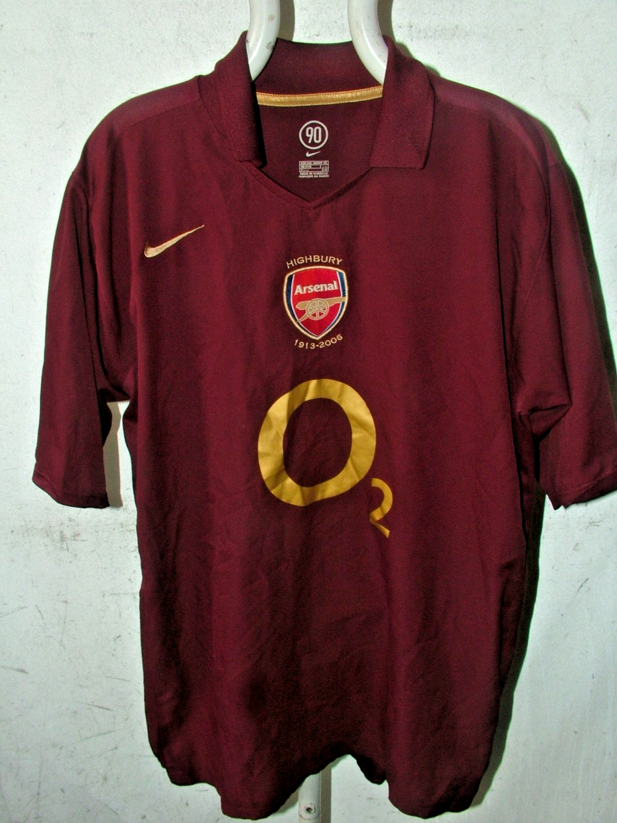Original 2006 Arsenal Nike 1913 2006 Highbury 3rd Football Shirt