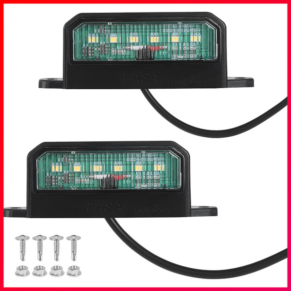 Led Kennzeichenbeleuchtung 2Er Set 12-24V Wasserdicht FüR Lkw Boot ZubehöR-image