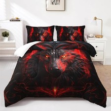 Nttopship Wolf Printed Bedding Set, Wolf Comforter Set Queen Size,Boys Beddin...