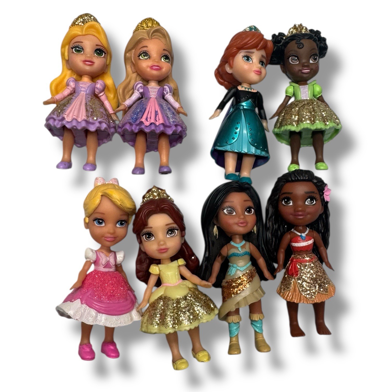 3&rdquo; Posable Glitter Gowns Large Lot Of 8