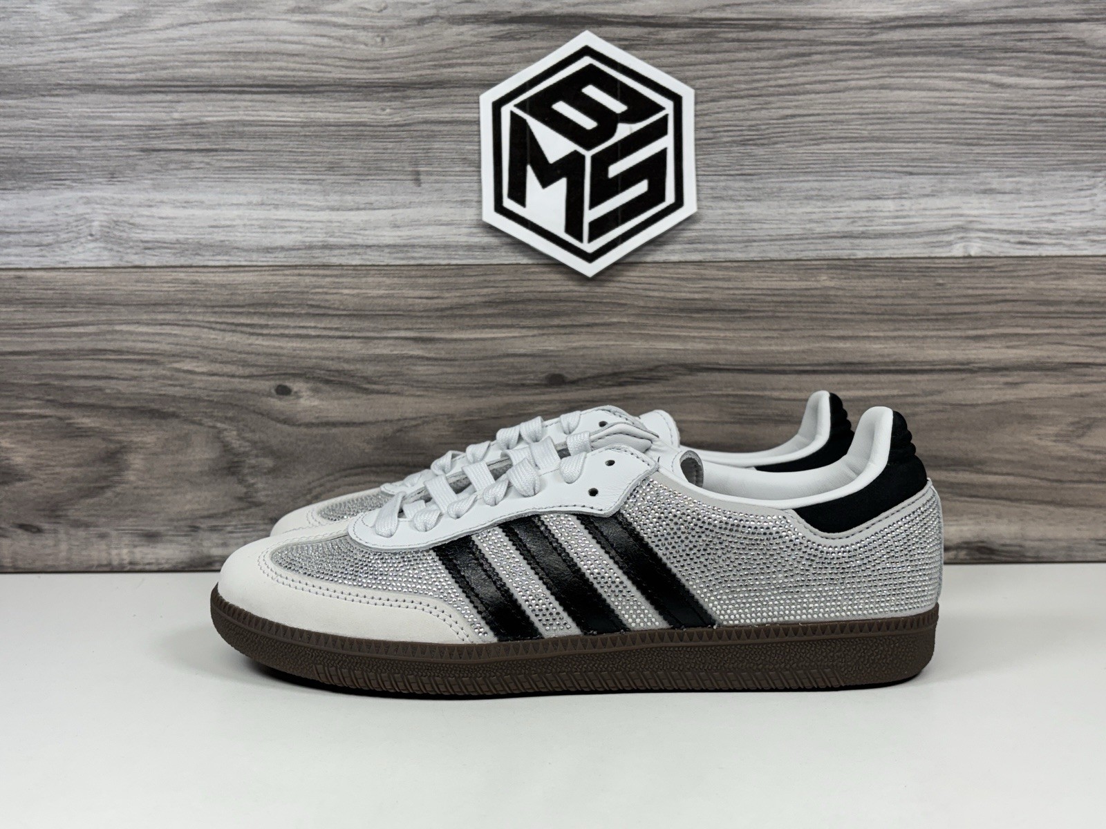 *NEW Women's Adidas Samba OG "Rhinestone" Crystal White Silver | IH9055 image 3