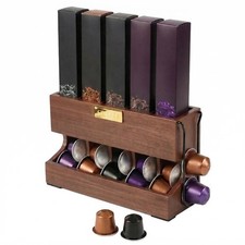 Wooden Nespresso Original Pod Holder, Coffee Capsule Dispenser for Counter