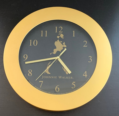 2012 Johnnie Walker Wall Clock Gold 11.5'' Vintage Bar Advertising Scotch Whisky