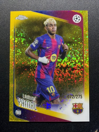 2025-26 Topps Chrome UCC Lamine Yamal Barcelona Yellow Mini Diamonds /275