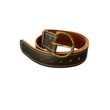 Banana Republic Womens Brown Italian Leather Belt Made in England Brass Buckle M