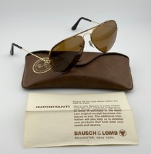 Vintage B L Ray-Ban Aviator 58mm Gold w/ Havana Brow B-15 Brown Glass  Case USA