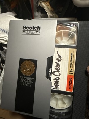 Vintage Scotch VHS Head Clean Tape + TDK Cassette Combo | Retro VCR Maintnnc Kit