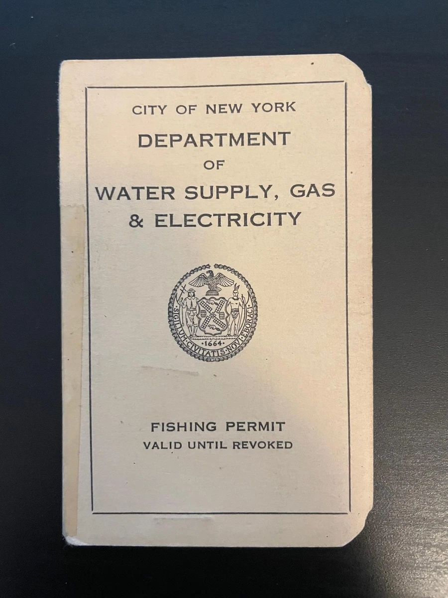 Vieux Permis De Pêche Vintage De L’État De New York - 1958 - Collectionneur F2B