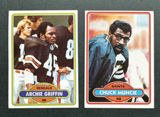 1980 TOPPS FOOTBALL #457 Archie Griffin #40 Chuck Muncie Lot