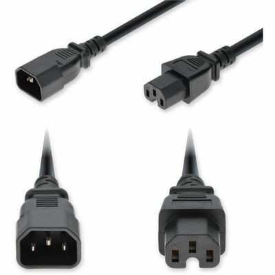 NEW AddOn ADD-C142C15C14G10FBK 10ft C14 Male to C15 Female Standard Commercial