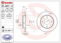 2X Brembo Bremsscheibe 08.A607.11 FüR Mitsubishi Smart