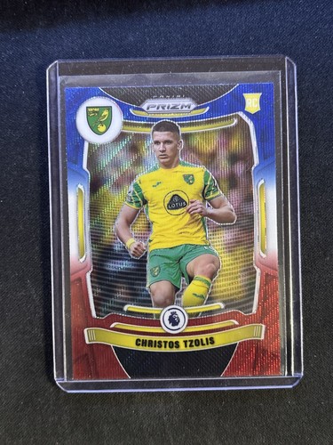 2021-22 Panini Prizm Premier League Christos Tzolis #173 Red White Blue Prizm