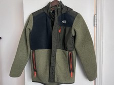 The North Face Jacket Boys Large 14/16 Green Fleece Full Zip Hoodie