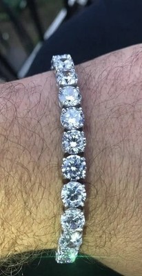 20 kt Rundschliff Lab Created Diamant Damen Tennis Armband 14 K Weißgold Finish