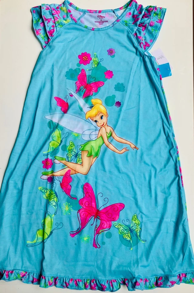 Disney Tinker Bell Niñas Camisón Mariposa Hada Pijama Prendas para dormir Talla 10 Nuevo con etiquetas Foto 2 de 4