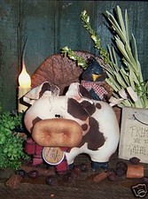 Primitive Hog Pig Black Crow Doll Ornie Paper Pattern 494