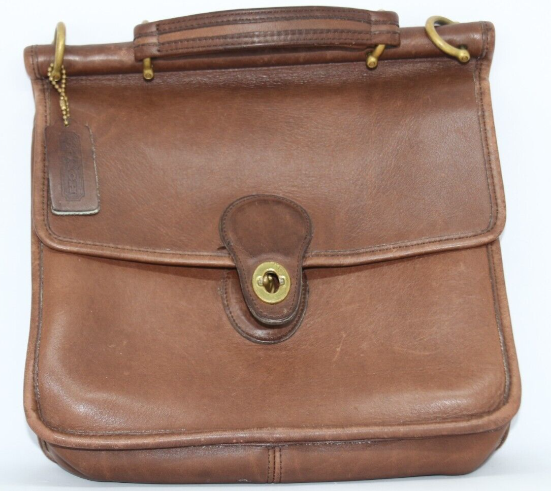 Coach Willis Messenger Bag Vintage Brown Tan Leather Excellent