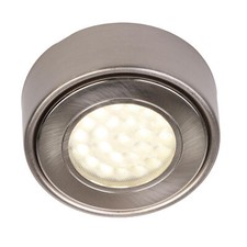 Litecraft Round Under Cabinet Light 1.5W 3000k WW LED - Satin Nickel Clearance  