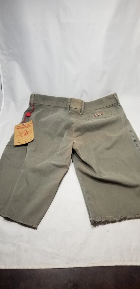 Pantalones Cortos True Religion Verde Oliva 27 Lino Hombres Algodón Spandex PLS LEER Foto 2 de 4