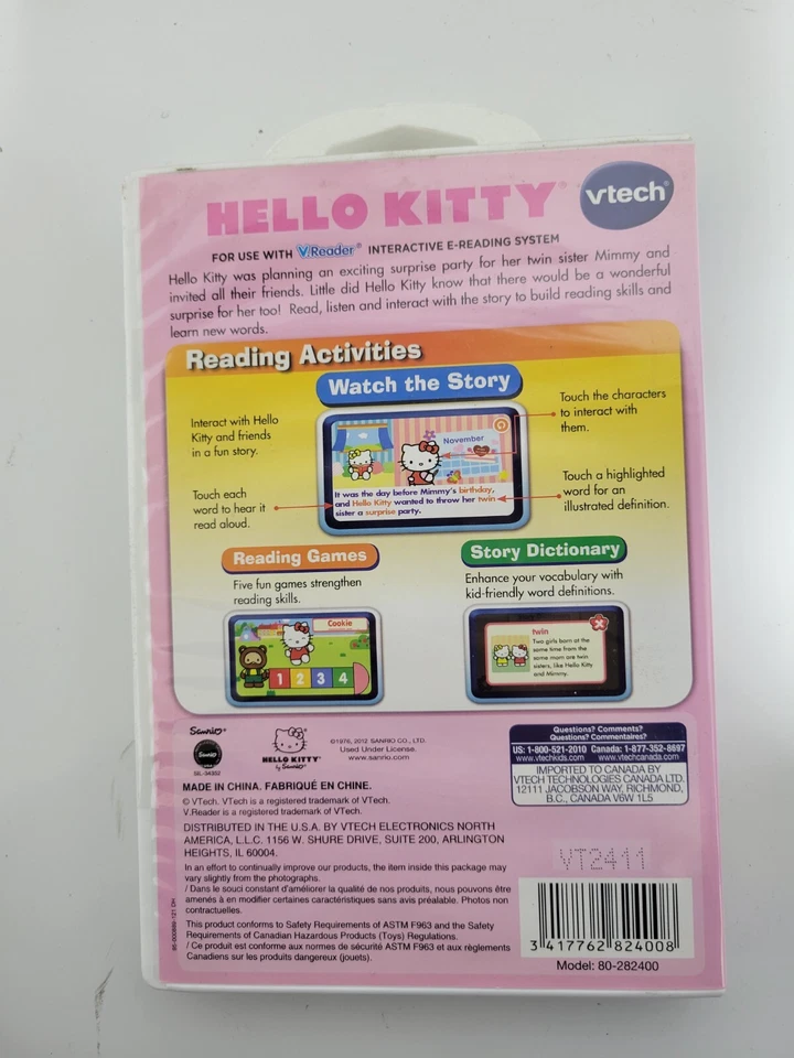 NEW V.Reader "Hello Kitty Hello Kitty's Surprise" Reading Learning Game Vtech - Image 3 of 4