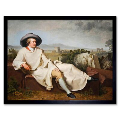 Gemälde Portrait Tischbein Autor Johann von Goethe 12x16 cm gerahmter Kunstdruck