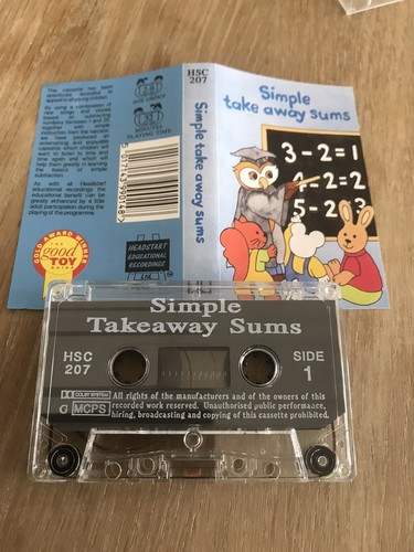 Children’s Song Cassette - Simple Take Away Sums - Headstart Education 1992 - Picture 3 of 4