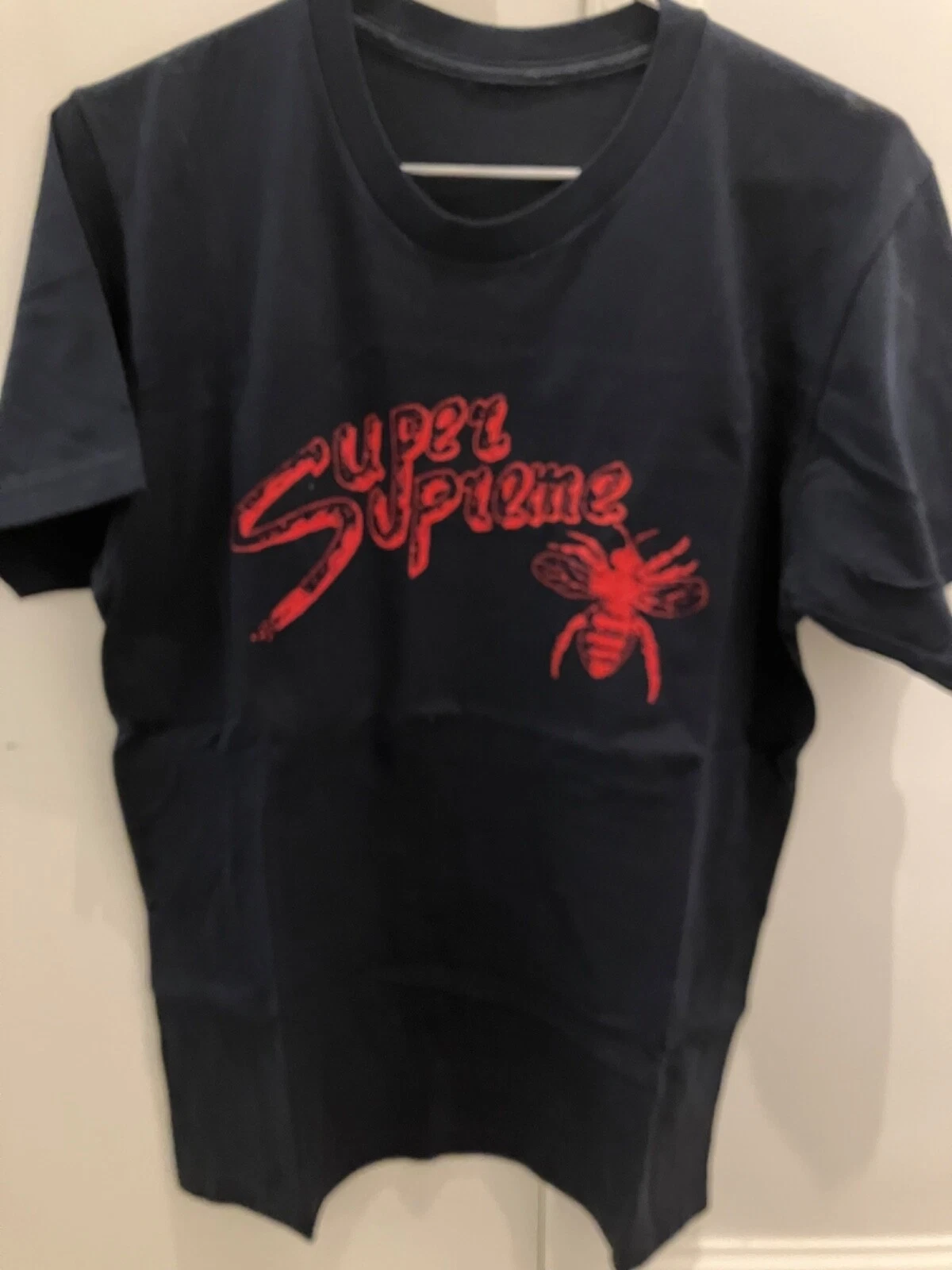 T shirt araignée citronnée suprême bleu marine rouge taille moyenne