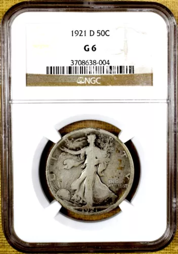 1921-D NGC G06 Walking Liberty Half Dollar (638-004)