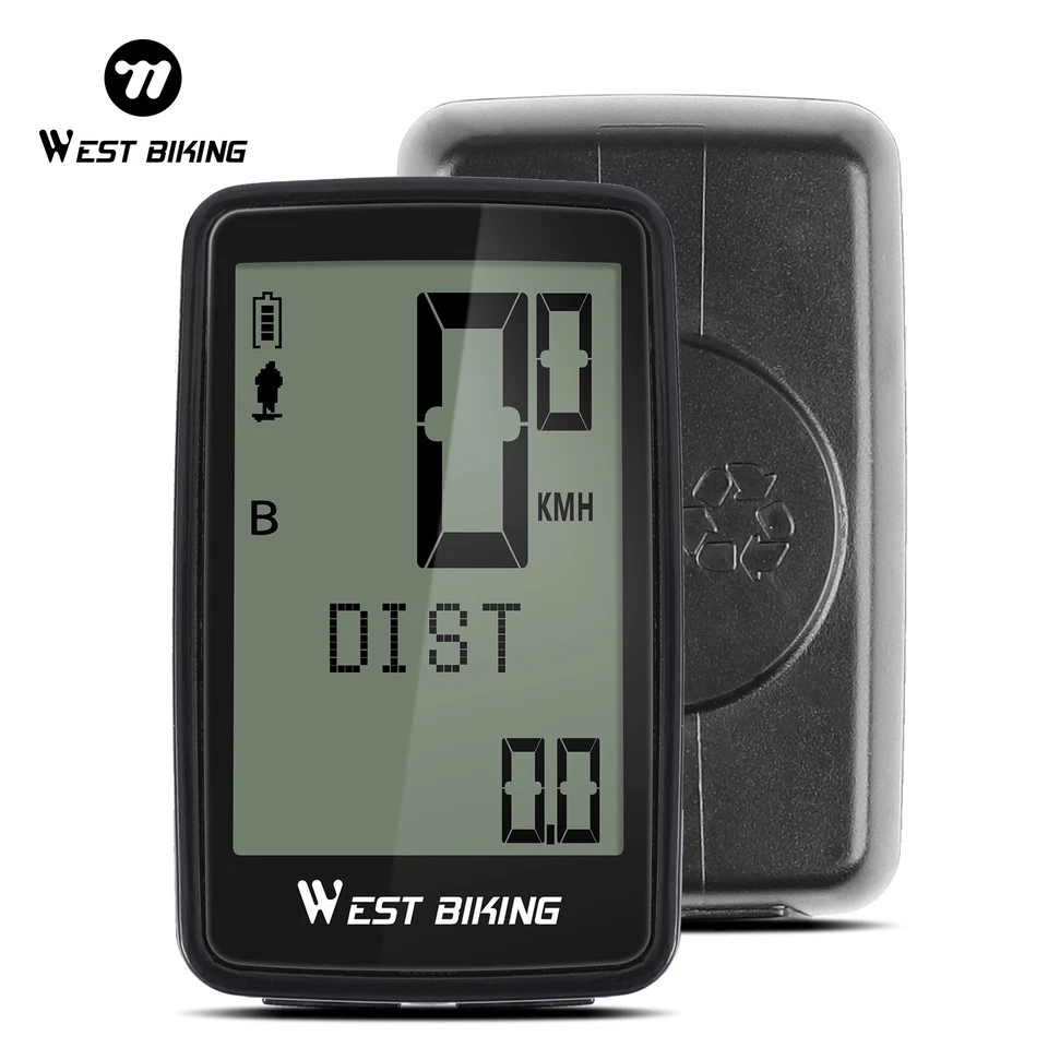 WEST BIKING USB Rechargeable Waterproof Wireless Bike Computer Speedo Odometer - Image 3 of 4