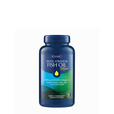 GNC Triple Strength Fish Oil Mini  240 Mini Softgels(EXP:06/2026)