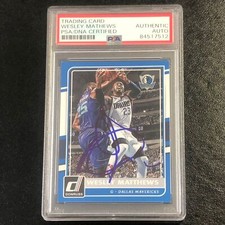 2015-16 Donruss Basketball #3 Wesley Matthews Signed Card AUTO PSA Slabbed Maver