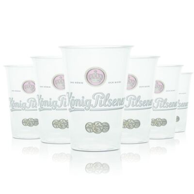 100x König Pilsener Einweg Kunststoff Bierbecher Glas 0,2l Plastikgläser BioWare