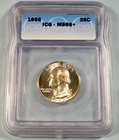 1955 ICG MS66+ WASHINGTON QUARTER 25c MS 66+ NICE VERY LIGHT TONE