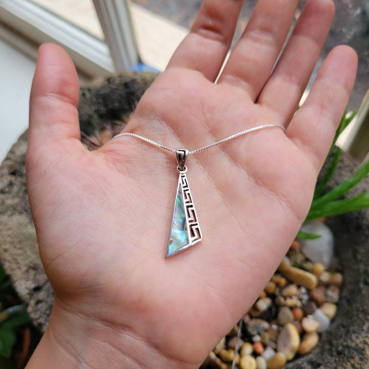 New Solid 925 Sterling Silver Abalone Tribal Neck… - image 3
