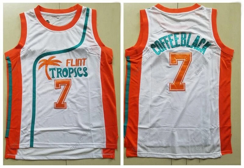 Coffee Black #7 Semi Pro Flint Tropics Basketball Jersey