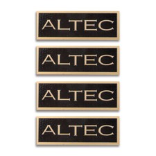 Altec Speaker Grill Logo Badge Solid Aluminum 50.5mm 1.99" X17.5mm 0.69" GOLD