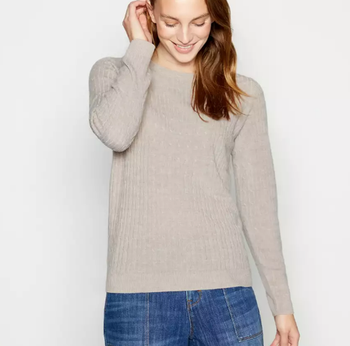 Taupe Cable Knit Ultrasoft Jumper Size 
