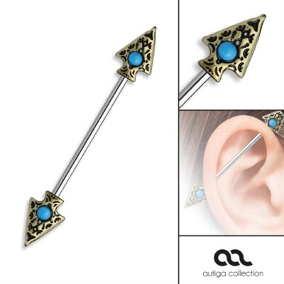 Industrial Piercing Stab Tribal Pfeil Spitze Ethno Straight Barbell Hantel