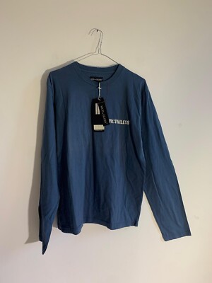 Mud & Glory Blue Long Sleeve T-Shirt. Size XL. 100% Combed Cotton