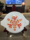 PYREX Friendship 7” Round Cassorole Replacement Lid 24-C 18 Bird Red Orange READ