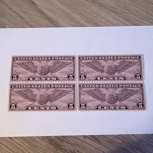 CKStamps: US Stamps Collection Scott#C16 Block Mint NH OG, Selvage LH