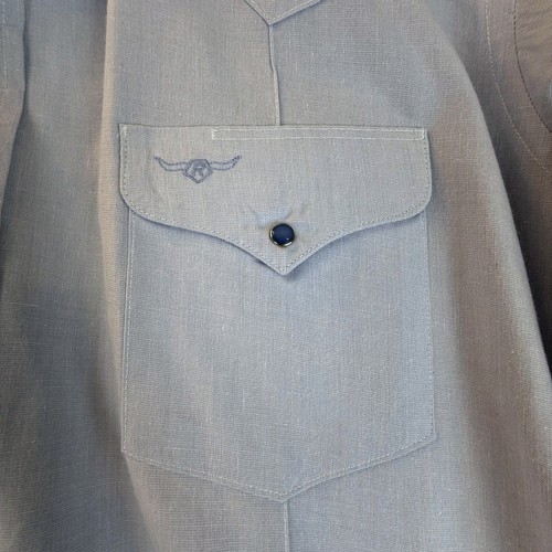 Ruddock Mfg Co Flying Ranchwear Western Shirt 18 36 Light Blue  Pearl Snap USA - Picture 7 of 11