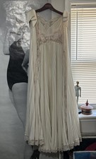 Vintage Lucie Ann Peignoir/Nightgown Robe Set 2 Pc Needs Repair/ Stains