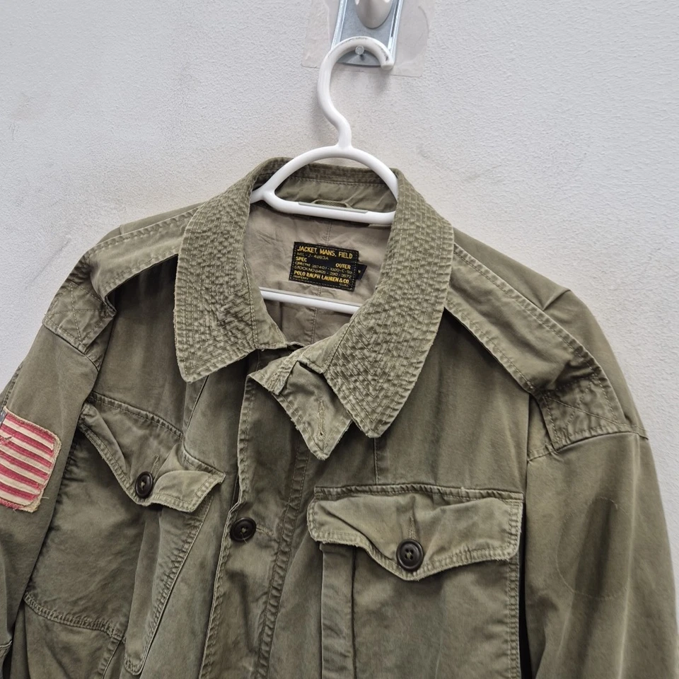 Ralph Lauren Polo M43 Ejército EE. UU. Bandera Utilidad Campo Carga Abrigo Chaqueta Talla Mediana Foto 2 de 4