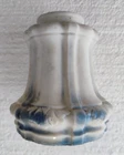 Antique Embossed White + Blue Milk Glass Bridge Floor Lamp Shade 2 1/4" Fitter
