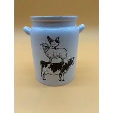 Farmhouse Ceramic Utensil Holder White Stacke...