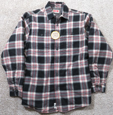 NWT Wrangler Men Small Sherpa Lined Flannel Button Shirt Jacket Plaid Red Black