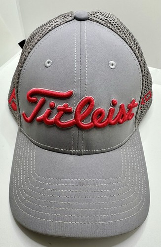 NEW Titleist Tour Golf/Cap Mesh Top Back w/ Gray Red Lettering Size M/L No Logos