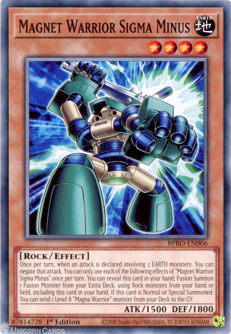 BPRO-EN006 Magnet Warrior Sigma Minus : Common 1st Edition Mint YuGiOh Card
